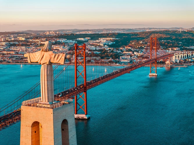 Photo of Sanctuary of Christ the King in Lisbon, Portugal.