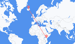Flights from Mount Kilimanjaro to Akureyri