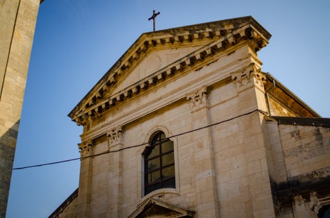 Photo of details of Pula Cathedral in Croatia.