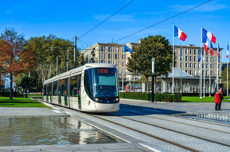 Le Havre, France -  Street view in Le Havre. Le Havre is a major port city in Normandy region of northern France.