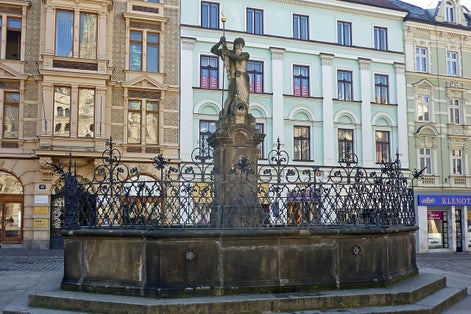 Photo of Fountain of Neptune in Liberec, Czechia.