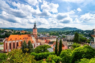 Photo of Tuebingen in the Stuttgart city ,Germany Colorful house in riverside and blue sky. 