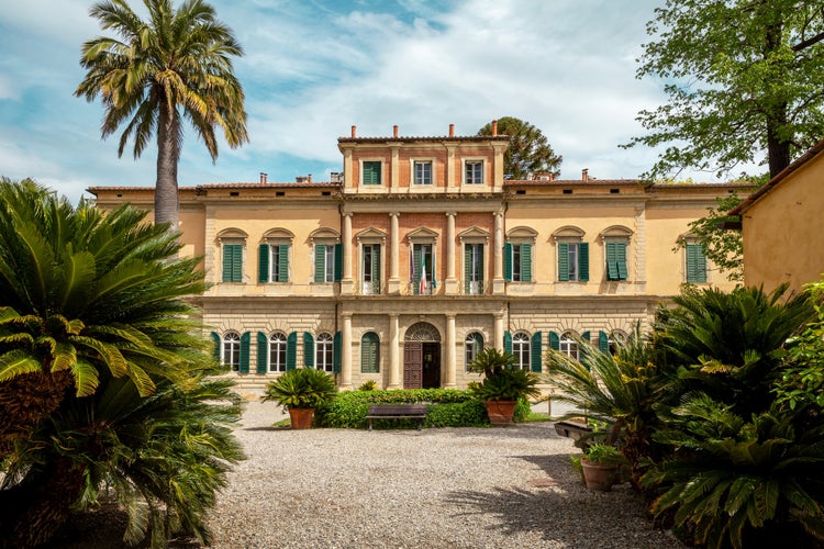 Building in botanical garden of Pisa (Orto botanico di Pisa) in Italy