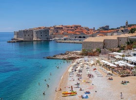 Photo of adriatic village of Bibinje harbor and waterfront panoramic view, Croatia.