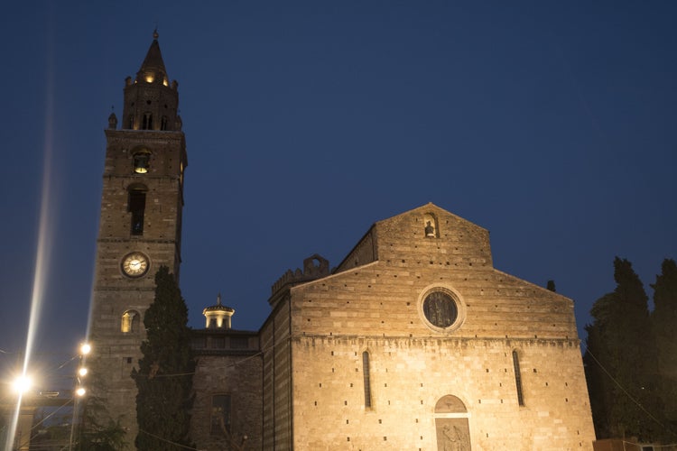 Photo of the medieval cathedral at evening, Teramo, Italy.