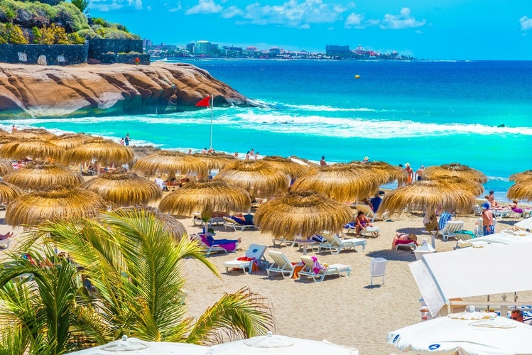 Photo of El Duque beautiful beach at Costa Adeje, Tenerife, Canary Islands, Spain.