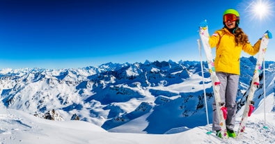 photo of beautiful view on the valley in Swiss Alps, Verbier, Switzerland.