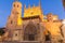 Photo of Evening view of the Holy Cathedral of the Transfiguration of the Lord in Huesca, Spain.