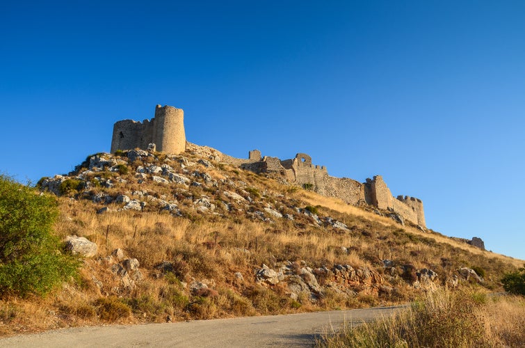 Photo of the famous Larissa castle at sunset near Argos town. Argolis ,Greece.