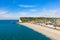 photo of a beautiful view of Cap Fagnet and the port and the beach of the city in Fécamp, France.