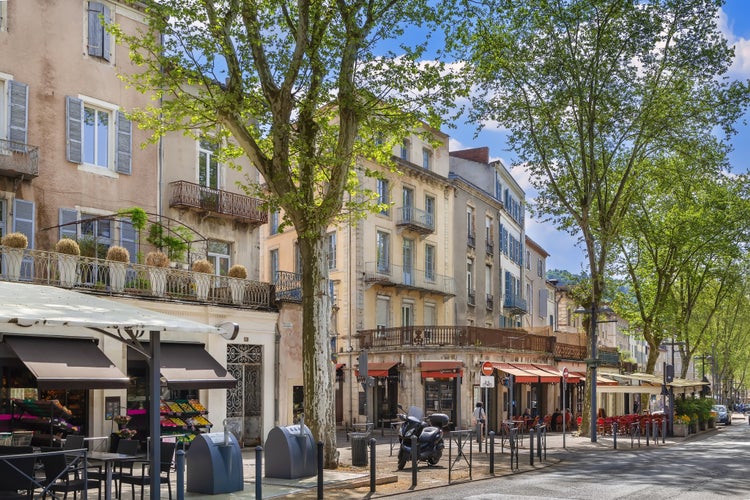 Photo of Boulevard in Cahors city center, France.