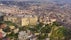 Aerial view of Castel Sant'elmo in Naples, Italy. The Castle is located in the Vomero district and overlooks the town. In background the downtown of the city.