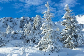 photo of an aerial view of winter resort Mayrhofen, Austria.