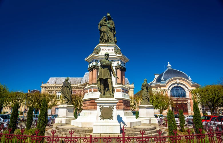 Statue of colonel Denfert-Rochereau in Belfort, France