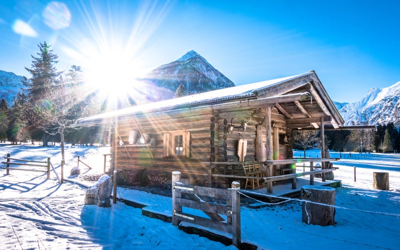 Photo of village Pertisau in winter, Tyrol, Austria,.