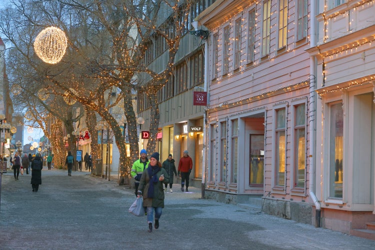 Winter cityscape in Östersund, Sweden.