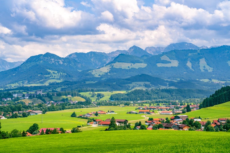 Panorama View over Sonthofen an Allgäu Alps, Bavaria, Germany