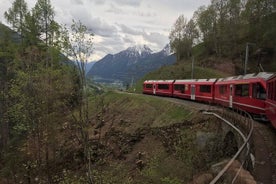 Lake Como, Swiss Alps and Bernina train. from Milan