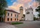 Photo of Gothic Church of St Giles (Kostol svateho Egidia) and Renaissance bell tower in the center of Poprad, Slovakia. Popular travel destination.