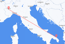 Flyg från Brindisi, Italien till Turin, Italien