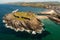 Peel Castle containing the Cathedral of St German stands on the beautiful St Patrick's Isle on the west coast of the Isle of Man.