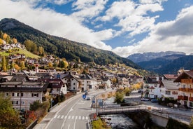 photo of panoramic view of Val Gardena in Italy.