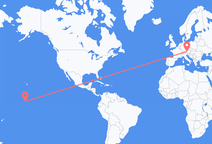 Vluchten van Kiritimati naar Salzburg