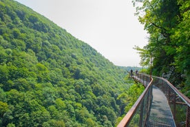 Photo of beautiful natural Martvili canyon with view of the mountain river in Georgia.