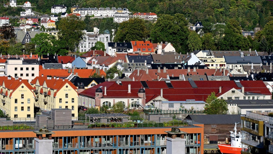 New part of the city with luxury modern color architecture, .gyldenpris ,Norway.