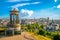 Photo of beautiful view of the old town city of Edinburgh from Calton Hill, United Kingdom.