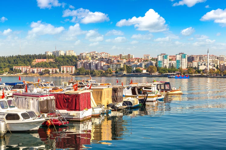 Harbour view in Canakkale in a beautiful summer day, Turkey.