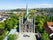 Photo of aerial view of the Nidaros Cathedral in Trondheim (old name of the city: Nidaros) is one of the most important churches in Norway.