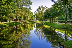 Photo of panorama of New City Hall in Hannover in a beautiful summer day, Germany.