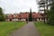 Zwierzyniec, Poland - May 3, 2018: Educational center and museum in Roztocze national park, a popular place for recreation among locals and tourists.