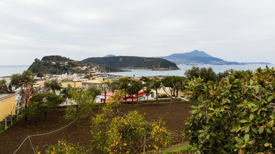 photo of Procida (Napoli, Italy) - View of Ischia, Vivara and Chiaiolella bay .