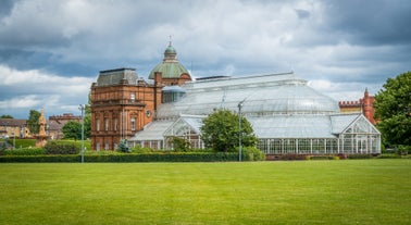 Photo of aerial view of Glasgow in Scotland, United Kingdom.