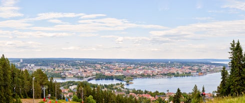 Stockholm old town (Gamla Stan) cityscape from City Hall top, Sweden.