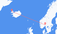 Flights from Oslo to Ísafjörður