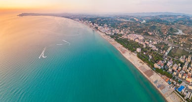 Photo of aerial view of the city Durres, Albania.