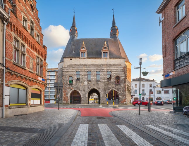 Historic Brussels Gate or Brusselpoort - a part of medieval fortifications of Mechelen, Belgium