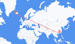 Flyreiser fra Shenzhen, Kina til Reykjavík, Island