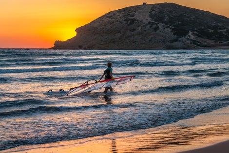 photo of view of Colorful sunset in Prasonisi Rhodes, Greece.