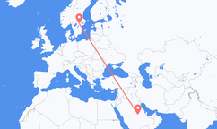 Loty z Rijad, Arabia Saudyjska do hrabstwa Örebro, Szwecja