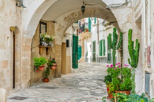 Photo of nice scenic city scape in Monopoli, province of Bari, Italy.