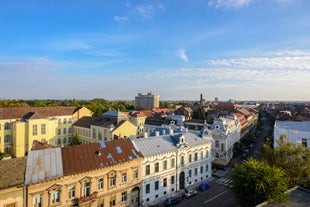 Photo of aerial view of the old Timisoara city center, Romania.