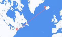 Flyreiser fra North Philadelphia, USA til Reykjavík, Island