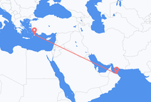 Vluchten van Muscat naar Rhodos