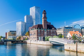 Photo of the city center and the port of Helsingborg in Sweden.