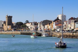 photo of beach of Les Sables d'Olonne, commune in the Vendée department in the Pays de la Loire region in western France.