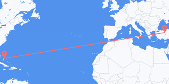 the Bahamas to Turkey